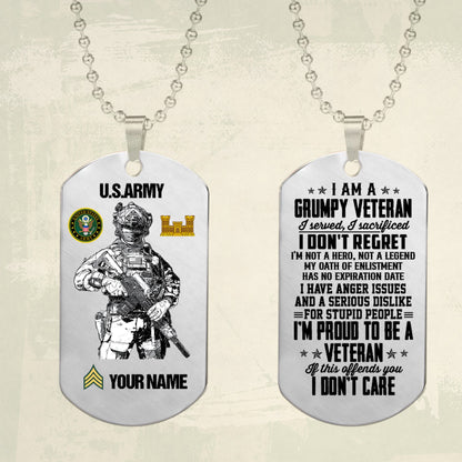 Army Branch - Personalized US Soldier/ Veteran Dog Tag Necklace - 17489088