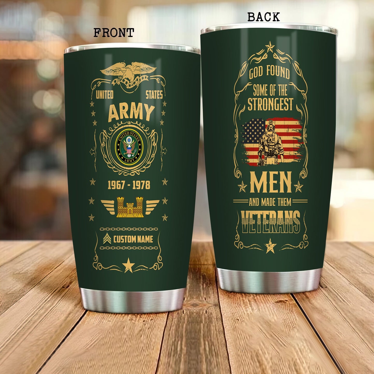 Army Branch - Personalized US Soldier/ Veteran Tumbler -17495136