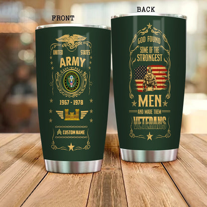Army Branch - Personalized US Soldier/ Veteran Tumbler -17495136