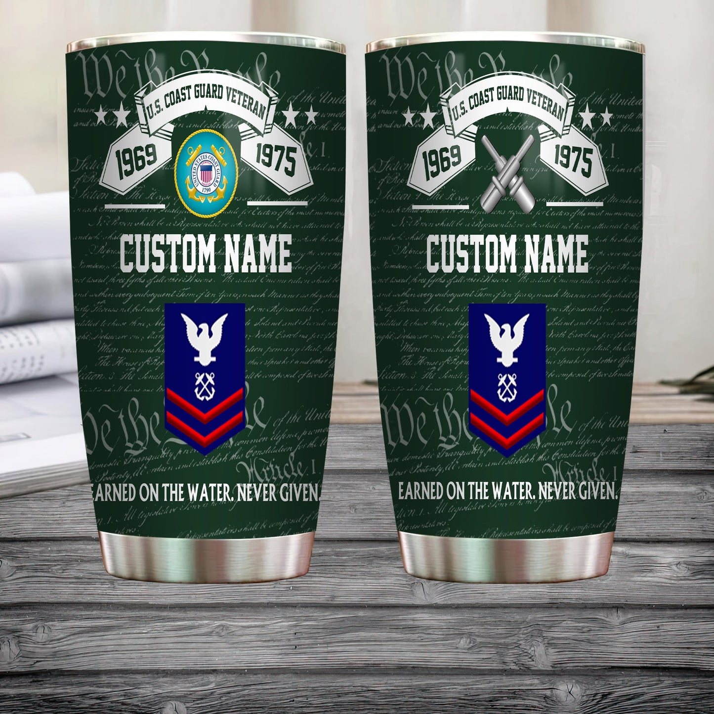Coast Guard Rating- Personalized US Soldier/ Veteran Tumbler - 17492544