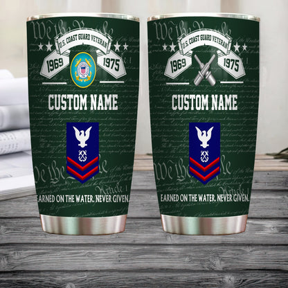 Coast Guard Rating- Personalized US Soldier/ Veteran Tumbler - 17492544