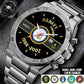Navy Badge - Personalized US Soldier/ Veteran With Name And Rank Gentleman Stainless Steel Watch - 17388000