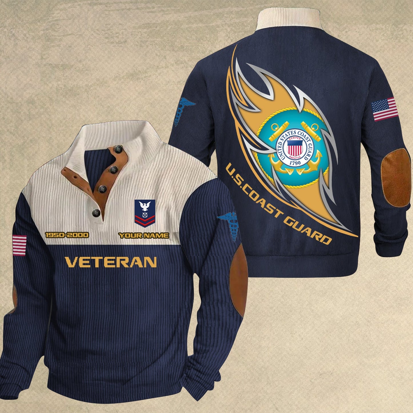 Coast Guard Rating - Personalized US Soldier/ Veteran With Name, Year And Rank Sports Sweatshirt - 17410464