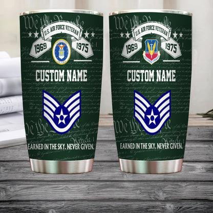 Air Force Command- Personalized US Soldier/ Veteran Tumbler - 17492544