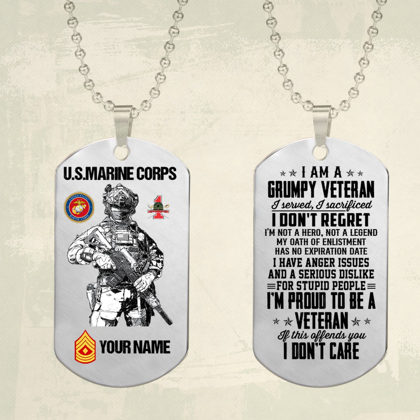 Marines Battalions - Personalized US Soldier/ Veteran Dog Tag Necklace - 17489088
