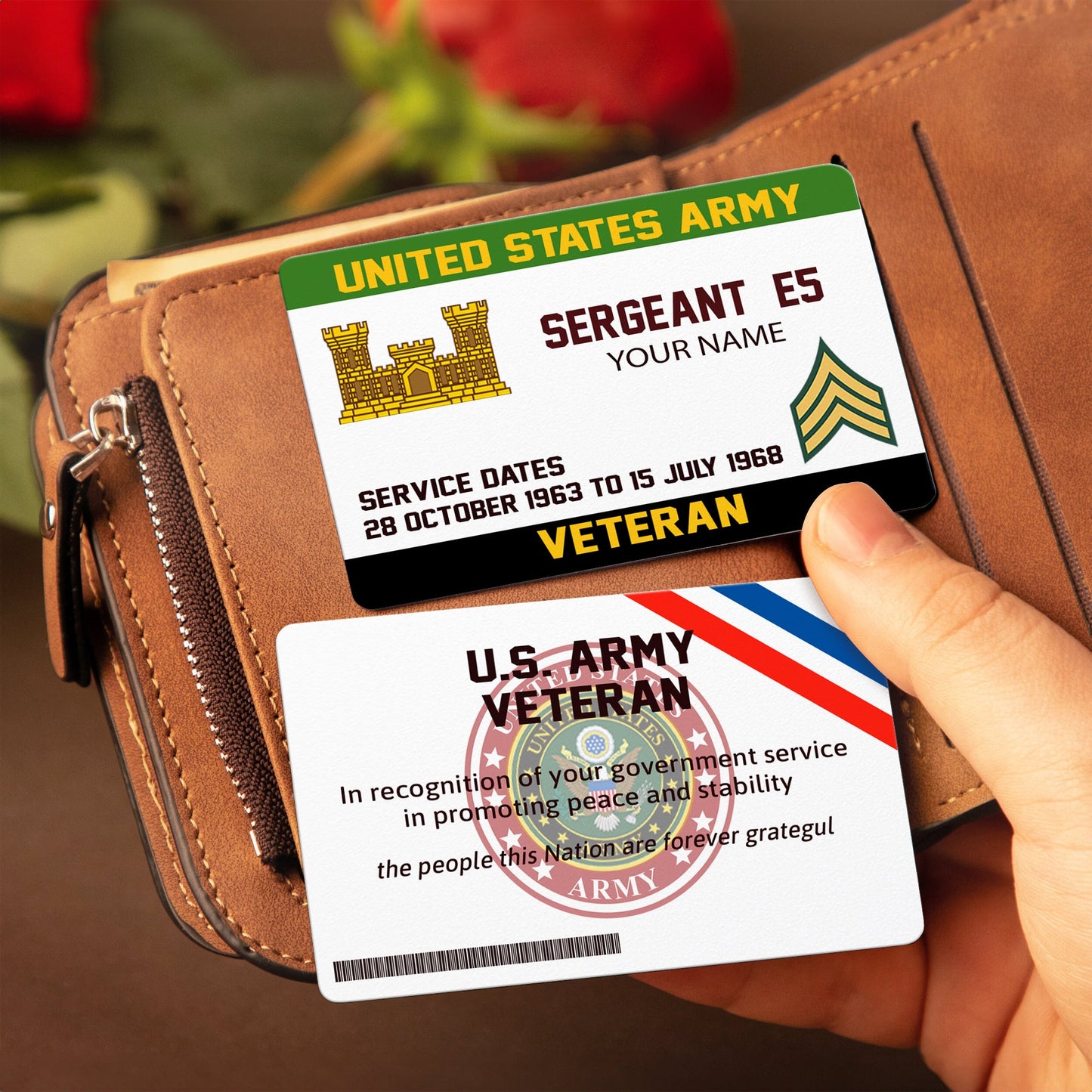 Army Branch - Personalized US Soldier/ Veteran Aluminum Wallet Card - 17489952