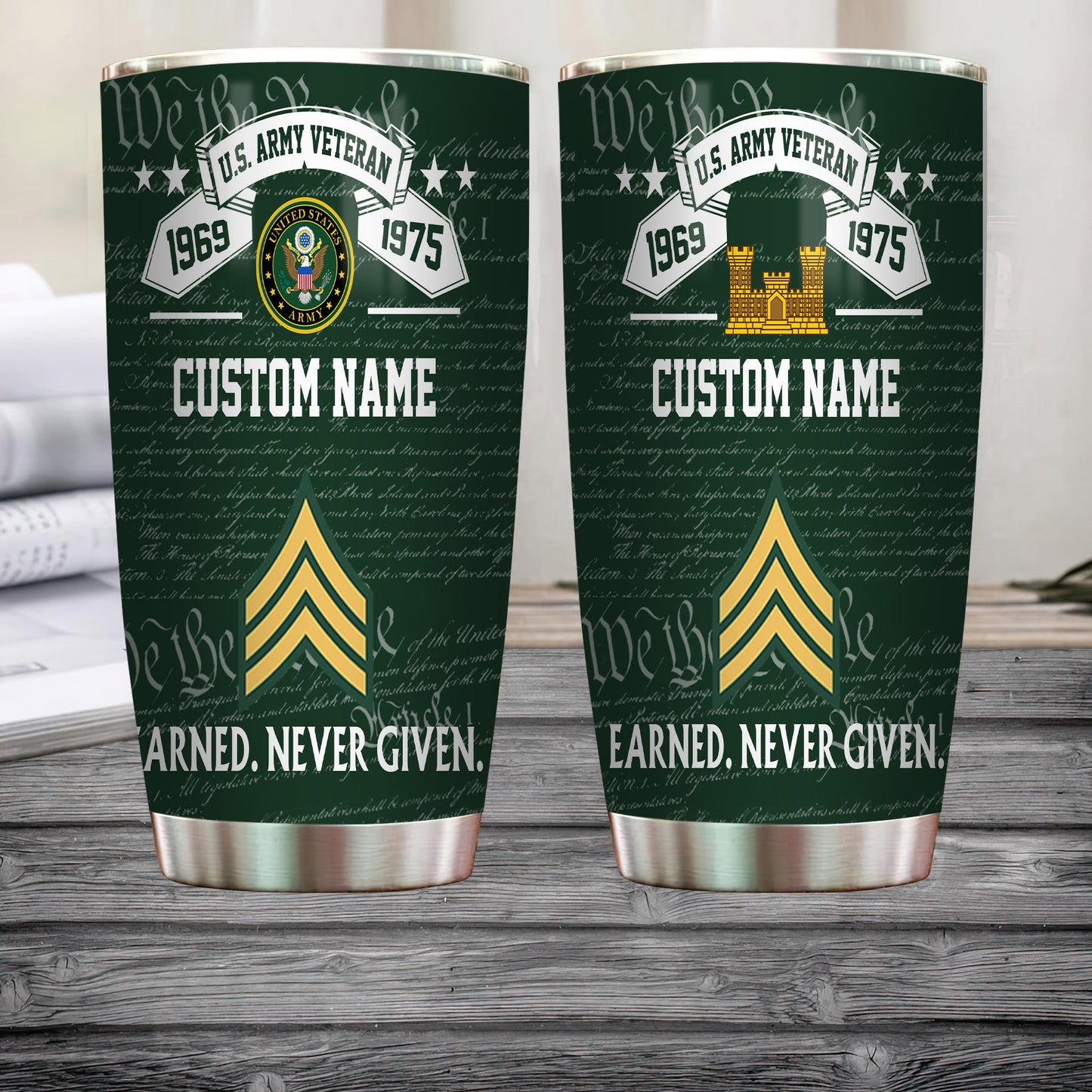 Army Branch - Personalized US Soldier/ Veteran Tumbler - 17492544