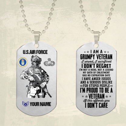 Air Force Badge - Personalized US Soldier/ Veteran Dog Tag Necklace - 17489088