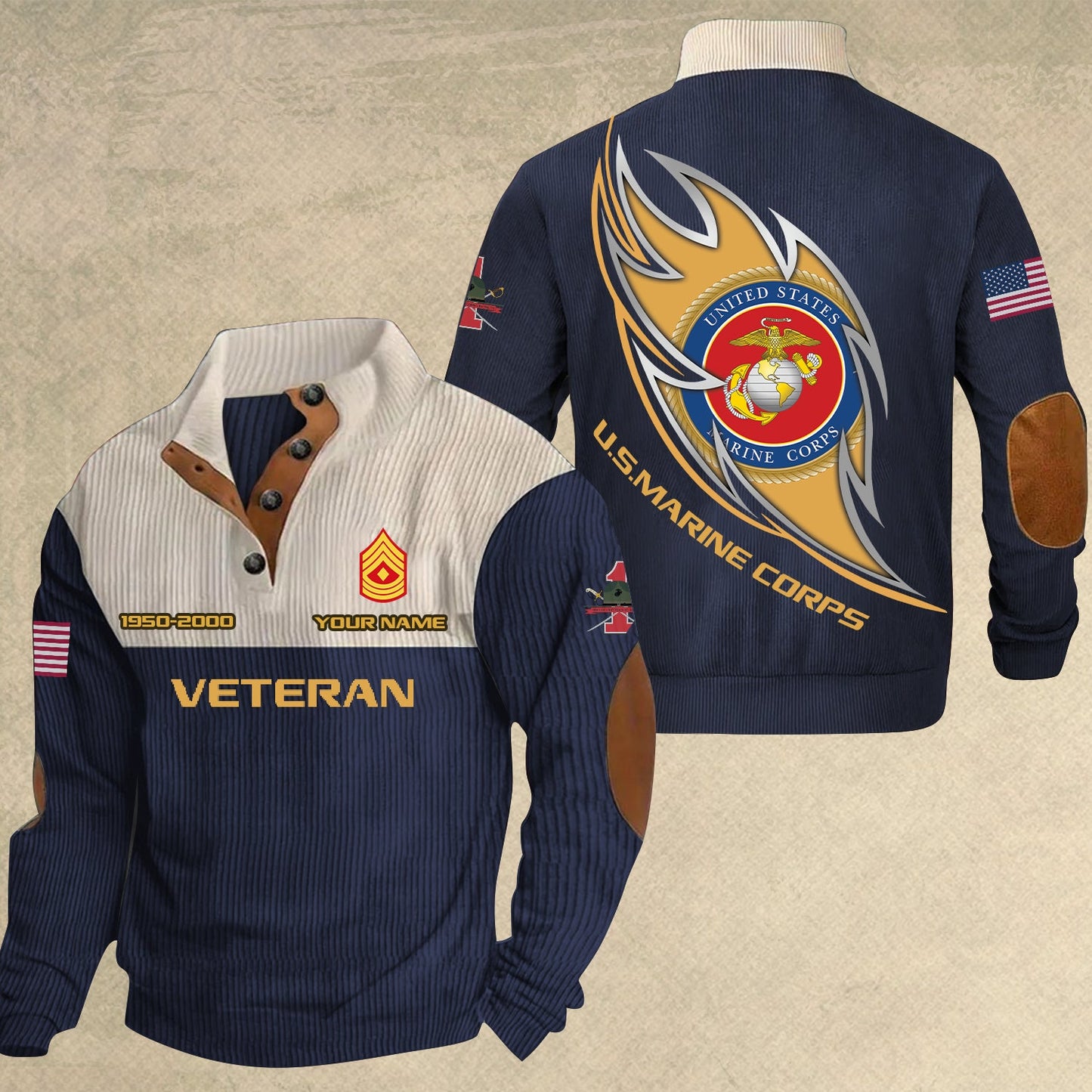 Marines Battalions - Personalized US Soldier/ Veteran With Name, Year And Rank Sports Sweatshirt - 17410464
