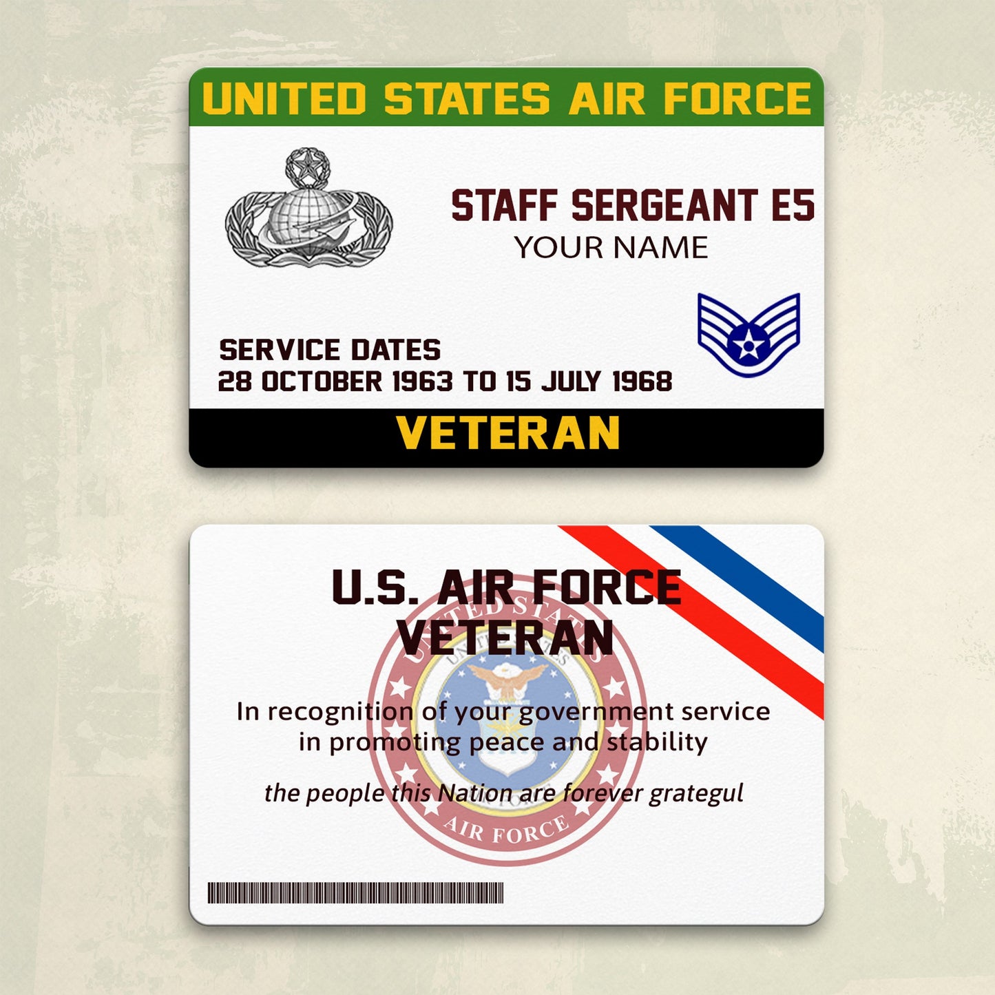 Air Force Badge - Personalized US Soldier/ Veteran Aluminum Wallet Card - 17489952
