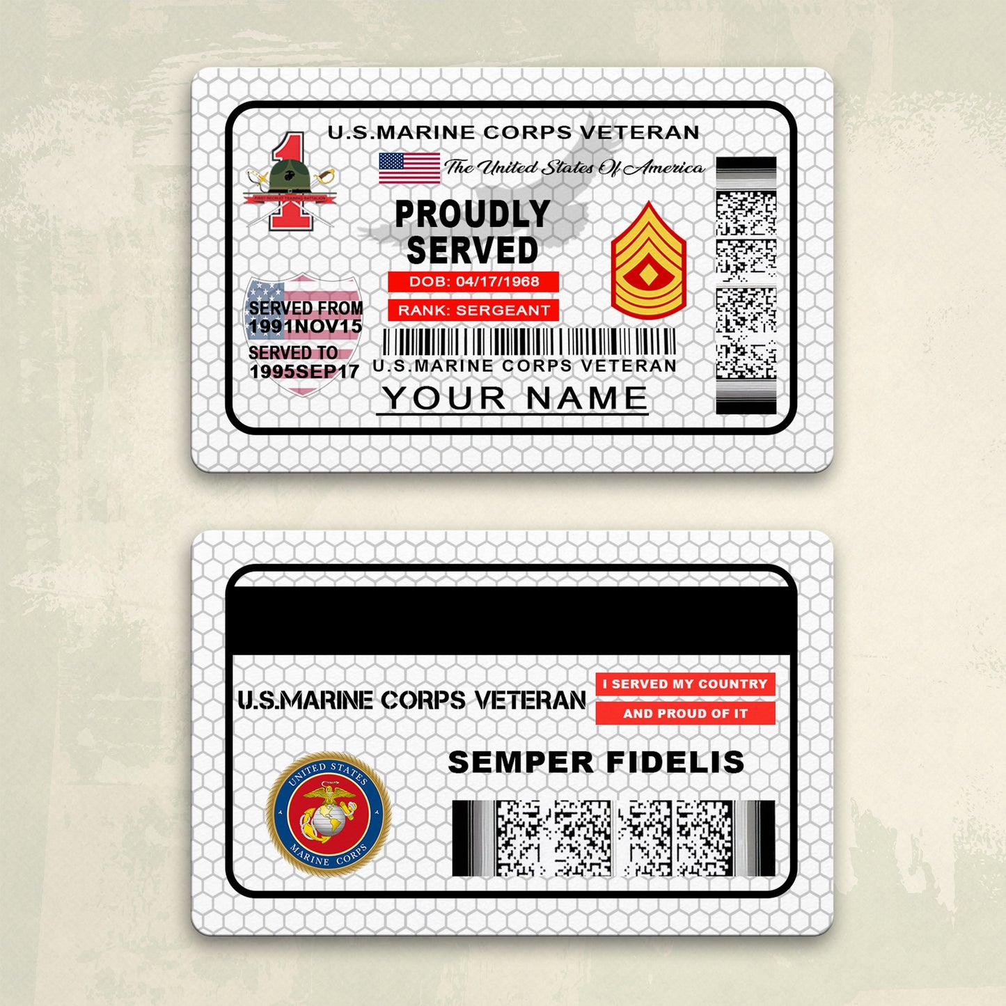 Marines Battalions - Personalized US Soldier/ Veteran Aluminum Wallet Card - 17488224