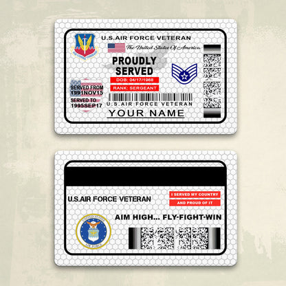 Air Force Command - Personalized US Soldier/ Veteran Aluminum Wallet Card - 17488224