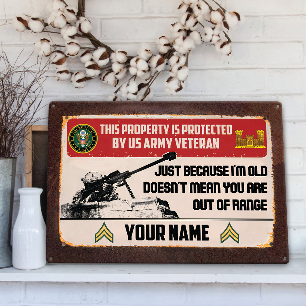Army Branch - Personalized US Soldier/ Veteran Rectangle  Metal Sign - 17482176
