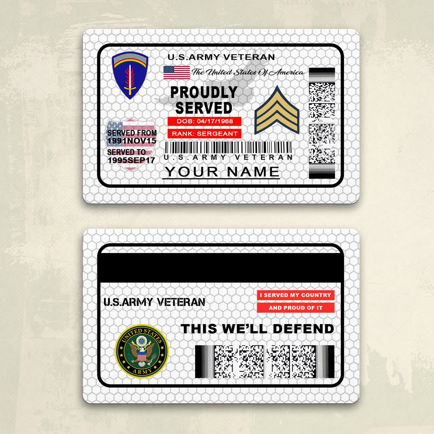 Army Division - Personalized US Soldier/ Veteran Aluminum Wallet Card - 17488224