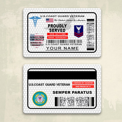 Coast Guard Rating - Personalized US Soldier/ Veteran Aluminum Wallet Card - 17488224