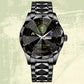 Army Division - Personalized US Soldier/ Veteran Rank And Name Gentleman Crystal Metal Watch - 17448480