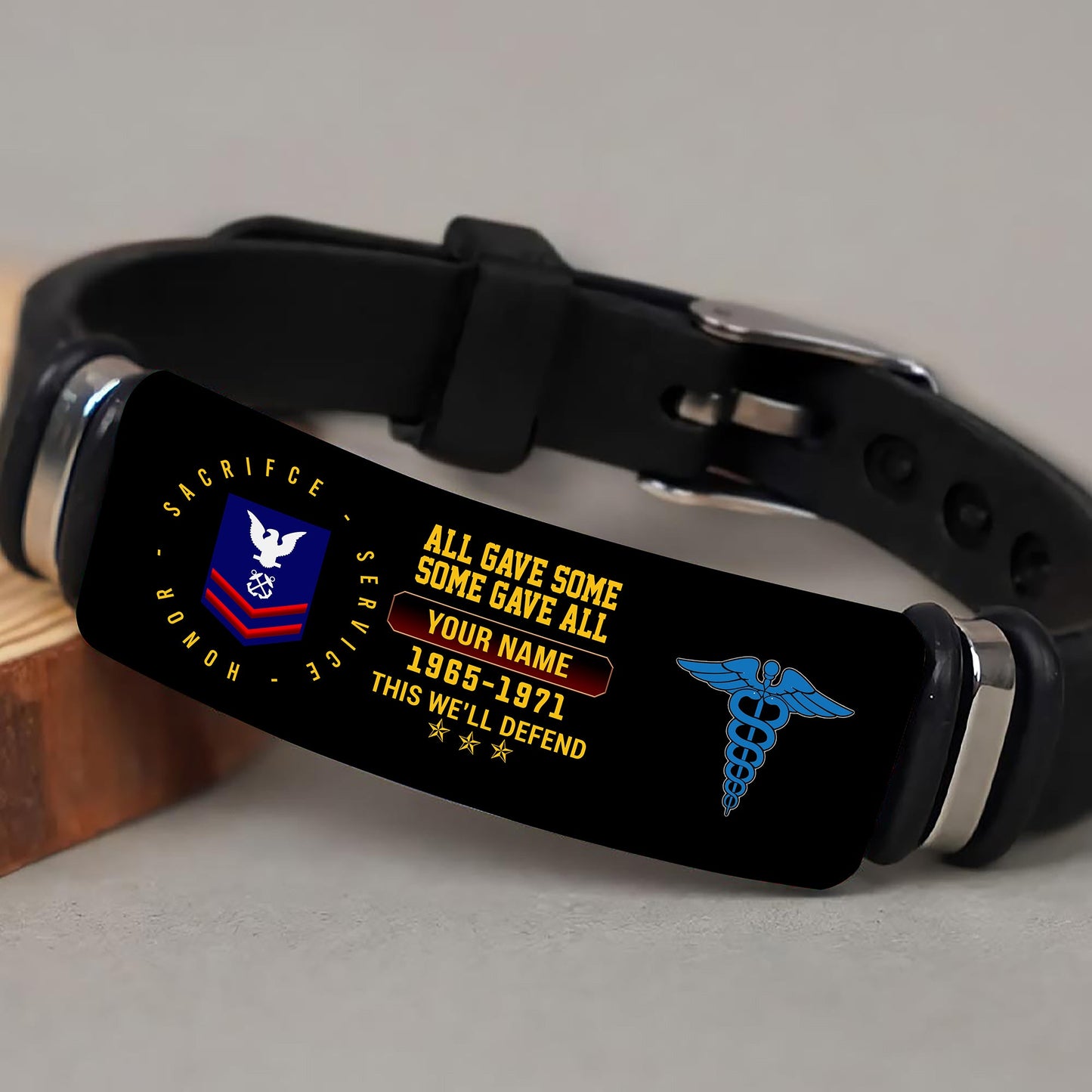 Coast Guard Rating - Personalized US Soldier/ Veteran With Rank, Name And Year Bracelet - 17453664