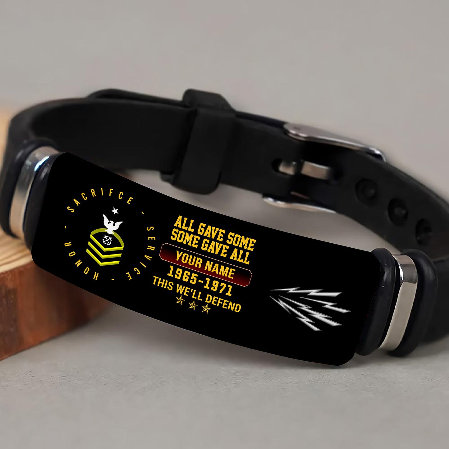 Navy Rating - Personalized US Soldier/ Veteran With Rank, Name And Year Bracelet - 17453664