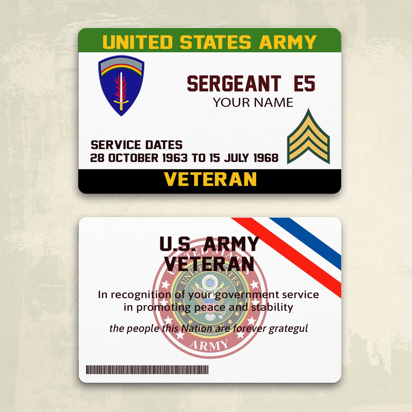 Army Division - Personalized US Soldier/ Veteran Aluminum Wallet Card - 17489952