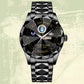 Air Force Badge - Personalized US Soldier/ Veteran Rank And Name Gentleman Crystal Metal Watch - 17448480