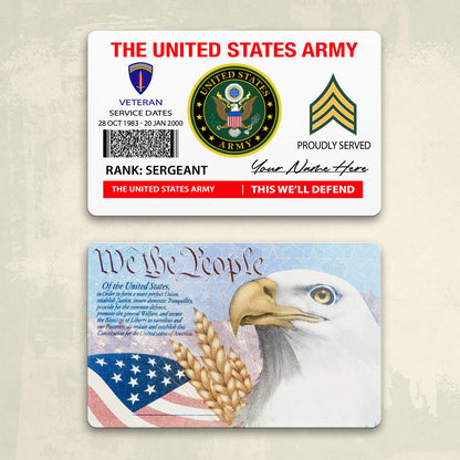 Army Division - Personalized US Soldier/ Veteran Aluminum Wallet Card - 17490816