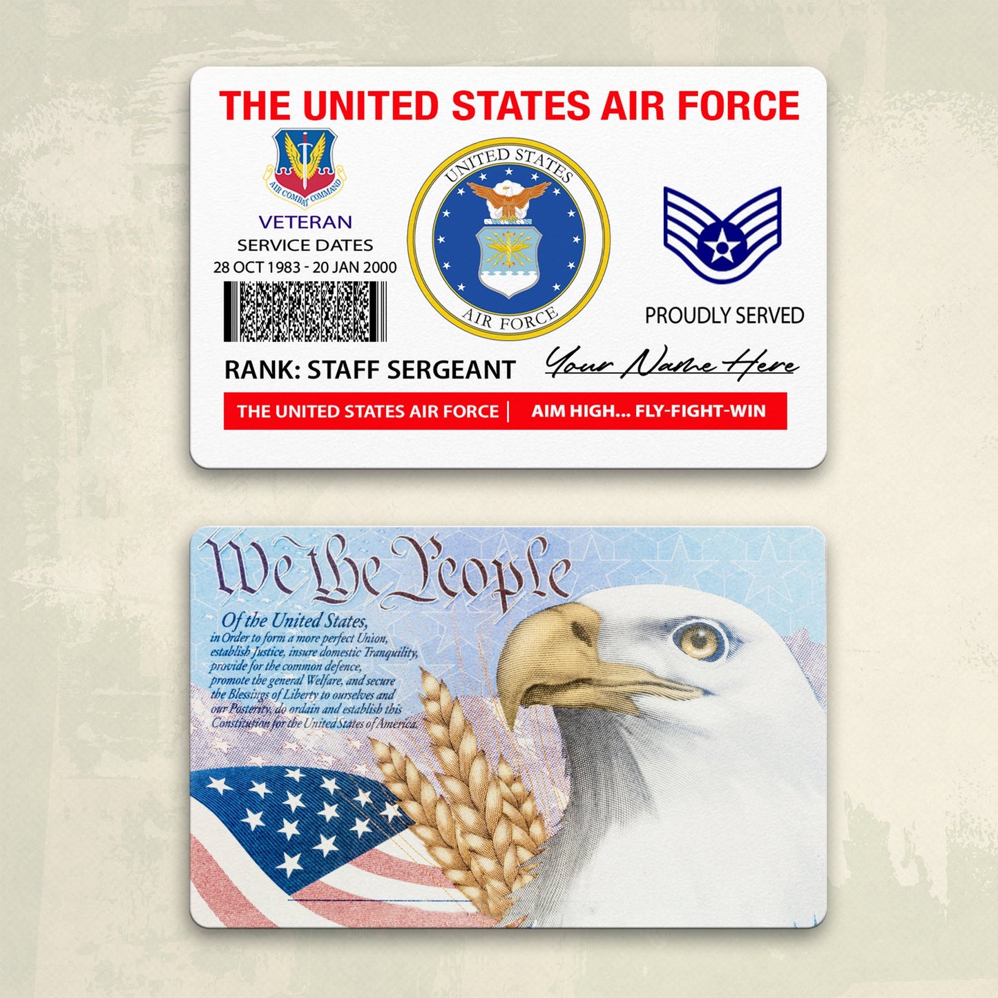 Air Force Command - Personalized US Soldier/ Veteran Aluminum Wallet Card - 17490816