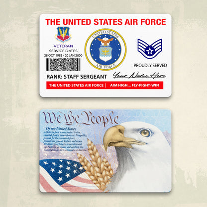 Air Force Command - Personalized US Soldier/ Veteran Aluminum Wallet Card - 17490816