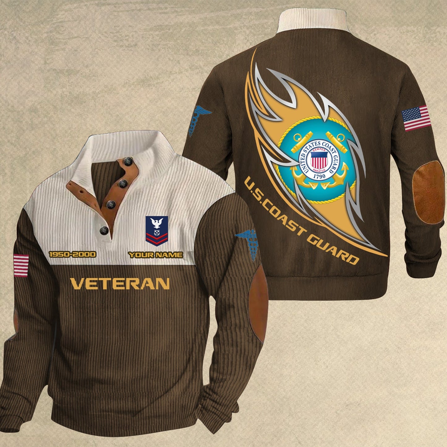 Coast Guard Rating - Personalized US Soldier/ Veteran With Name, Year And Rank Sports Sweatshirt - 17410464