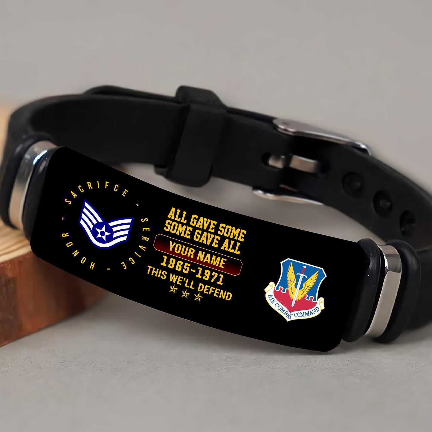 Air Force Command - Personalized US Soldier/ Veteran With Rank, Name And Year Bracelet - 17453664