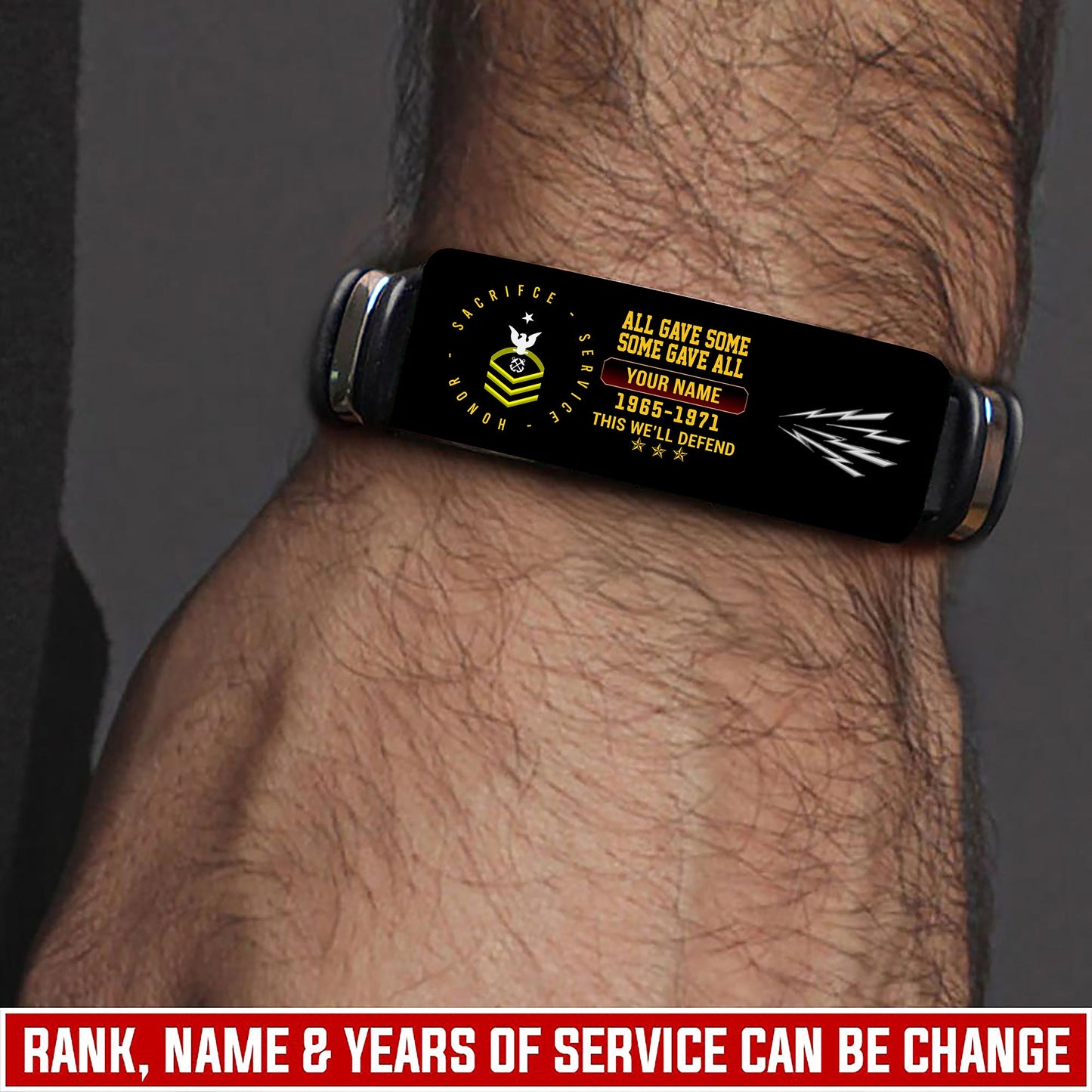 Navy Rating - Personalized US Soldier/ Veteran With Rank, Name And Year Bracelet - 17453664