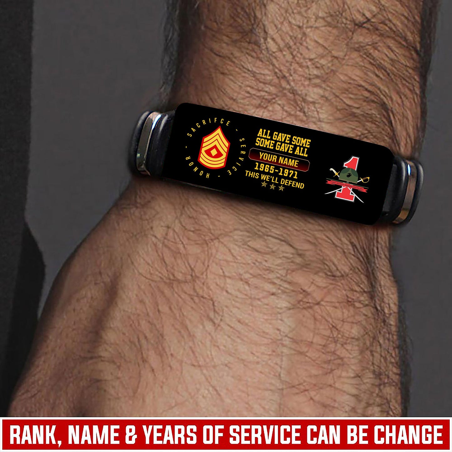 Marines Battalions - Personalized US Soldier/ Veteran With Rank, Name And Year Bracelet - 17453664