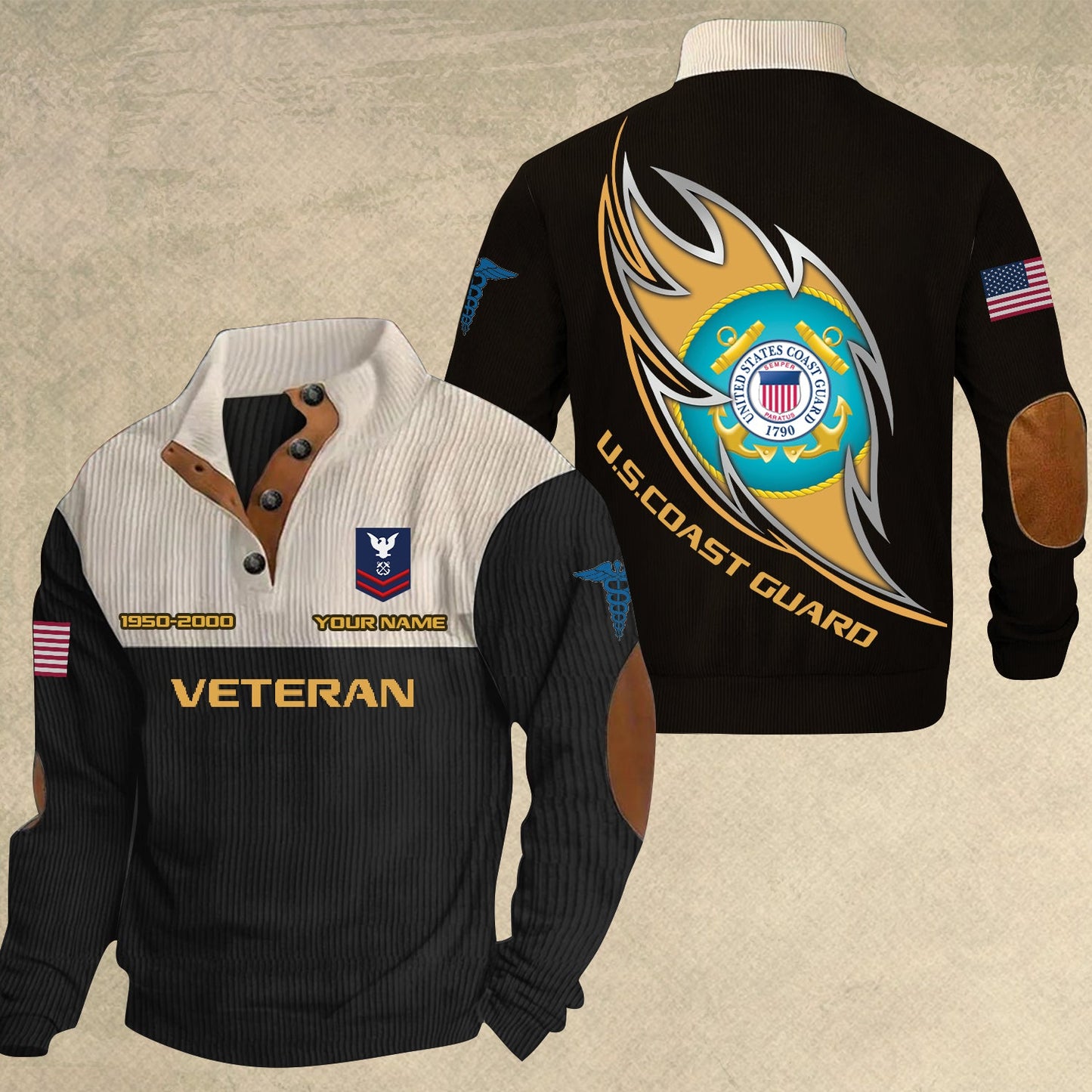 Coast Guard Rating - Personalized US Soldier/ Veteran With Name, Year And Rank Sports Sweatshirt - 17410464