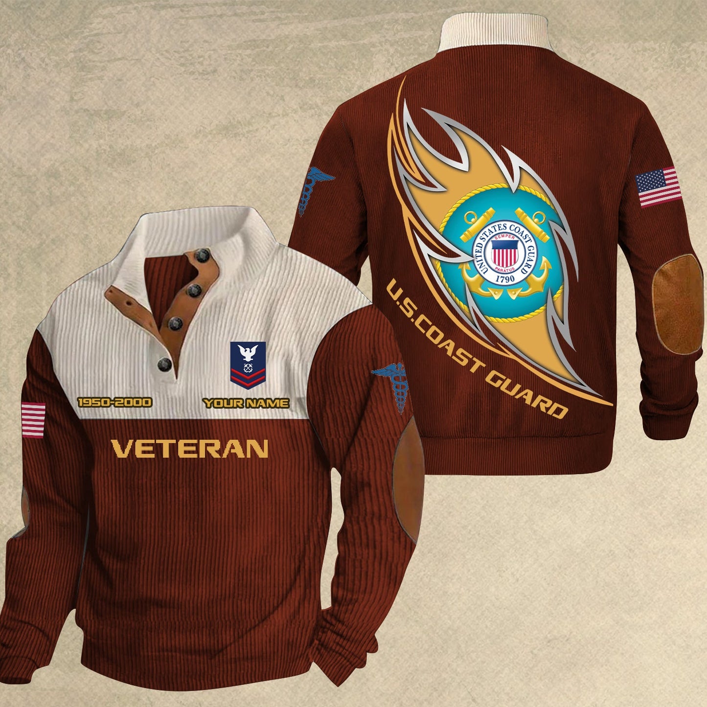 Coast Guard Rating - Personalized US Soldier/ Veteran With Name, Year And Rank Sports Sweatshirt - 17410464