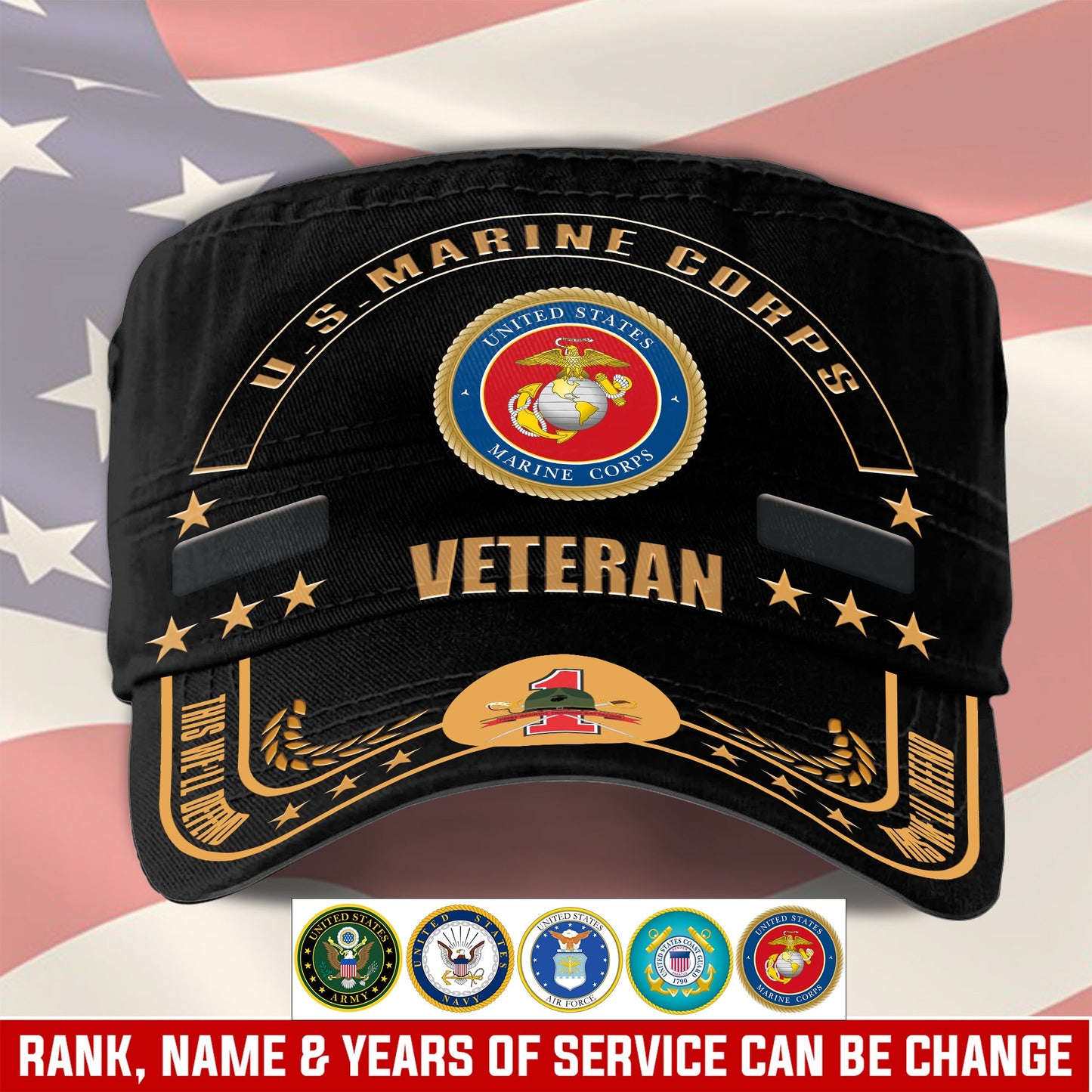 Marines Battalions - Personalized US Soldier/ Veteran With Name, Rank And Year Military Cap - 17400960