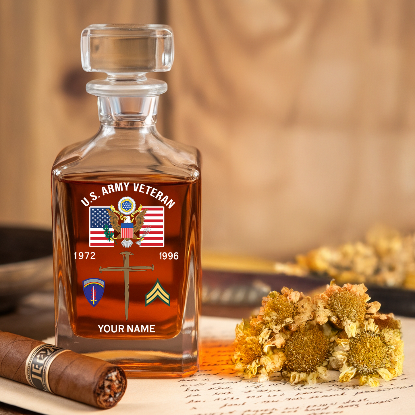 Army Division - Personalized US Soldier/ Veteran Premium Decanter With Name - 17755200
