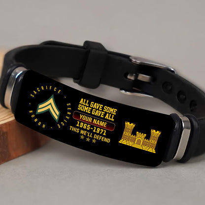 Army Branch - Personalized US Soldier/ Veteran With Rank, Name And Year Bracelet - 17453664