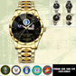 Air Force Command - Personalized US Soldier/ Veteran Rank And Name Gentleman Crystal Metal Watch - 17448480