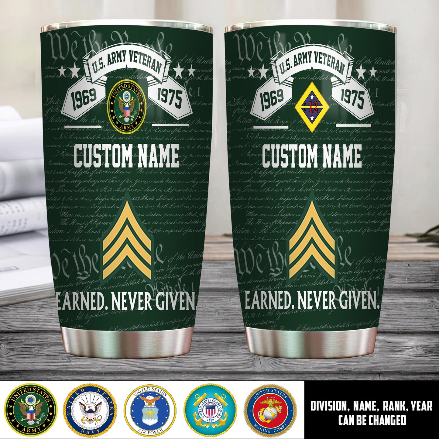 Army Division  - Personalized US Soldier/ Veteran Tumbler - 17492544