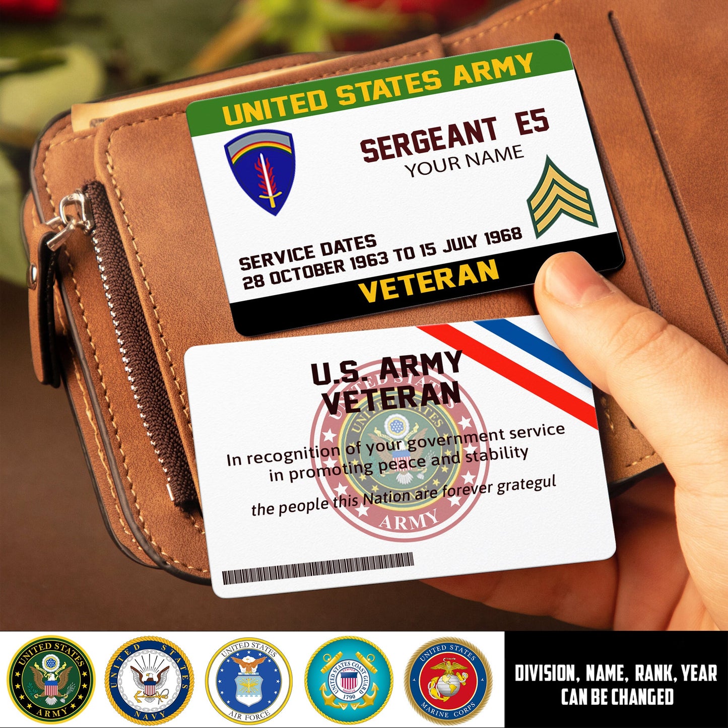 Army Division - Personalized US Soldier/ Veteran Aluminum Wallet Card - 17489952