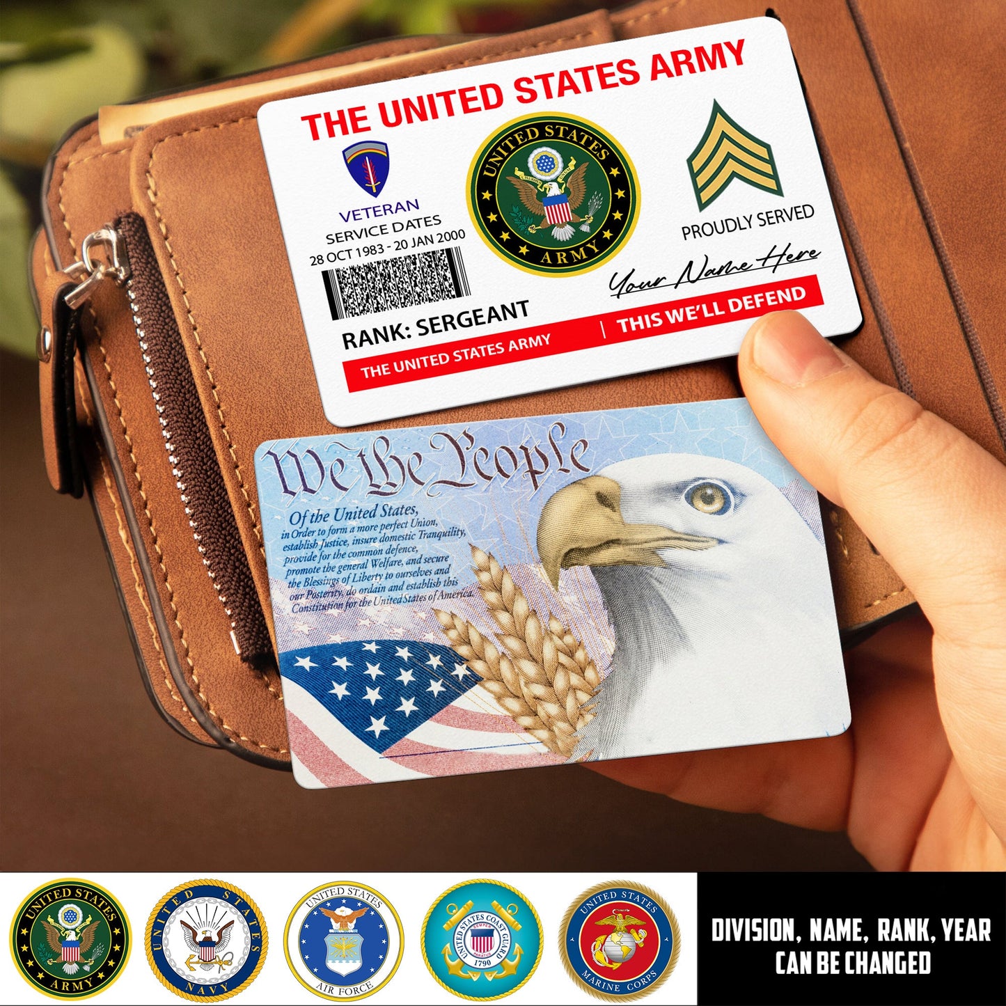 Army Division - Personalized US Soldier/ Veteran Aluminum Wallet Card - 17490816