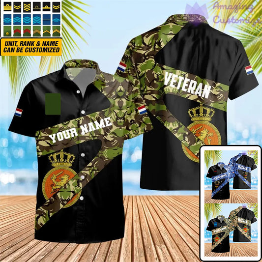 Personalized Netherlands Soldier/ Veteran Camo With Name And Rank Hawaii shirt 3D Printed  - 17065728
