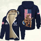 Air Force Badge - Personalized US Soldier/ Veteran With Name And Rank Hoodie Zip Velvet Coat - 17363808