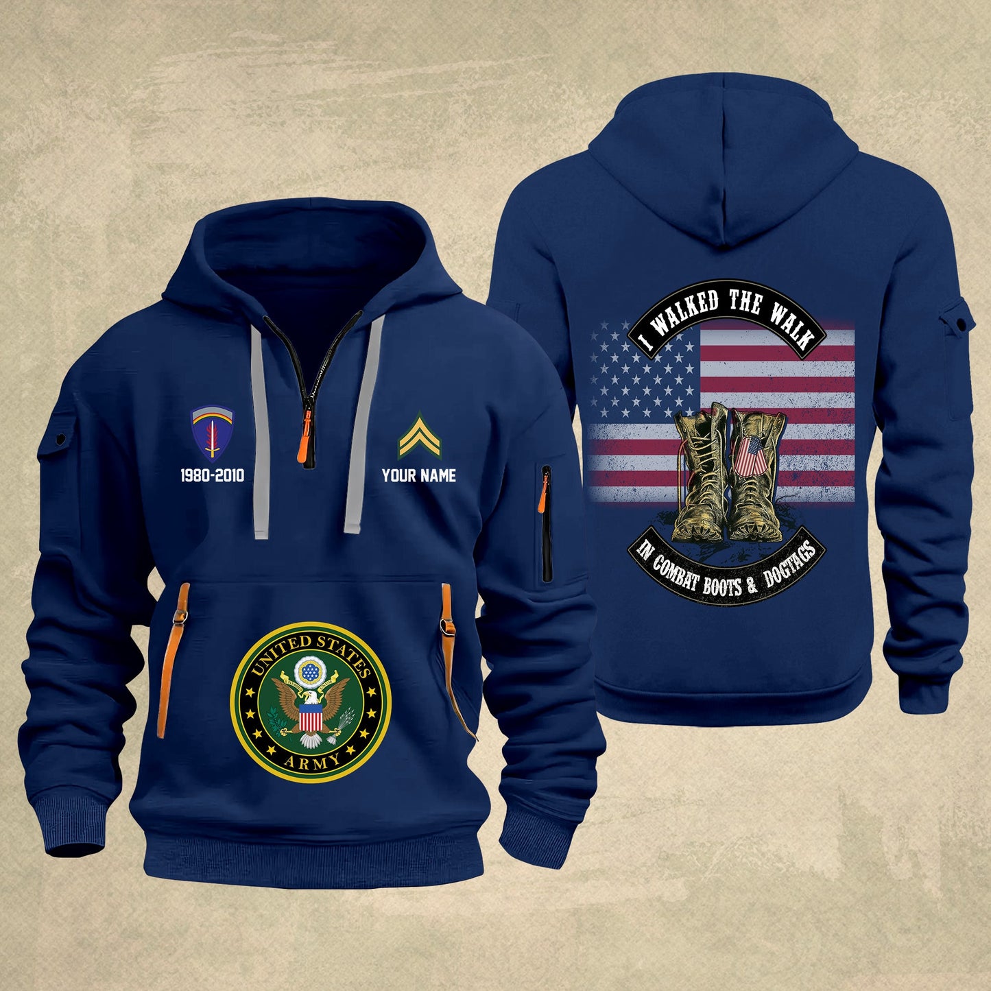 Army Division - Personalized US Soldier/ Veteran With Name And Rank Zip Hoodie Multicolor - 17349984