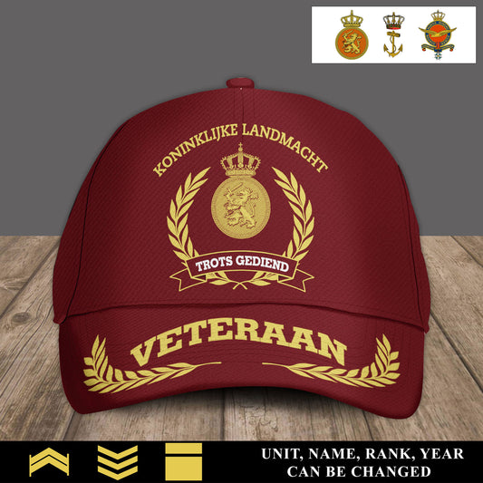 Personalized Rank, Year And Name Netherlands Soldier/Veterans Baseball Cap - 17534880