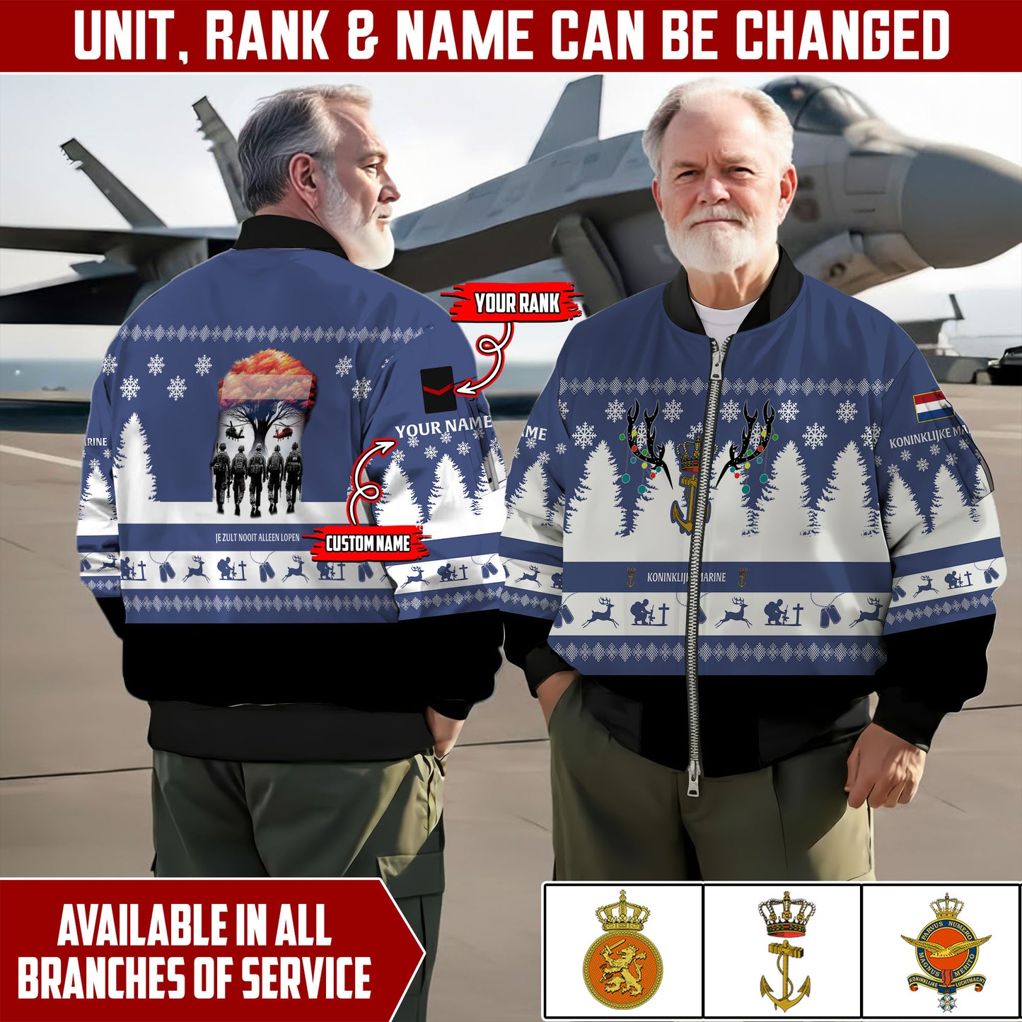Personalized Netherlands Soldier/Veteran Camo with Name And Rank Sweater All Over Printed - 17298144