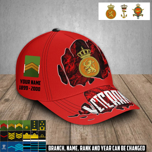 Personalized Rank, Year And Name Netherlands Soldier/Veterans Baseball Cap - 17375904