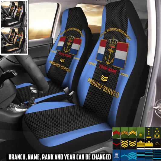 Personalized Netherlands Soldier/ Veteran Camo With Name, Year And Rank Car Seat Covers 3D Printed - 17427744