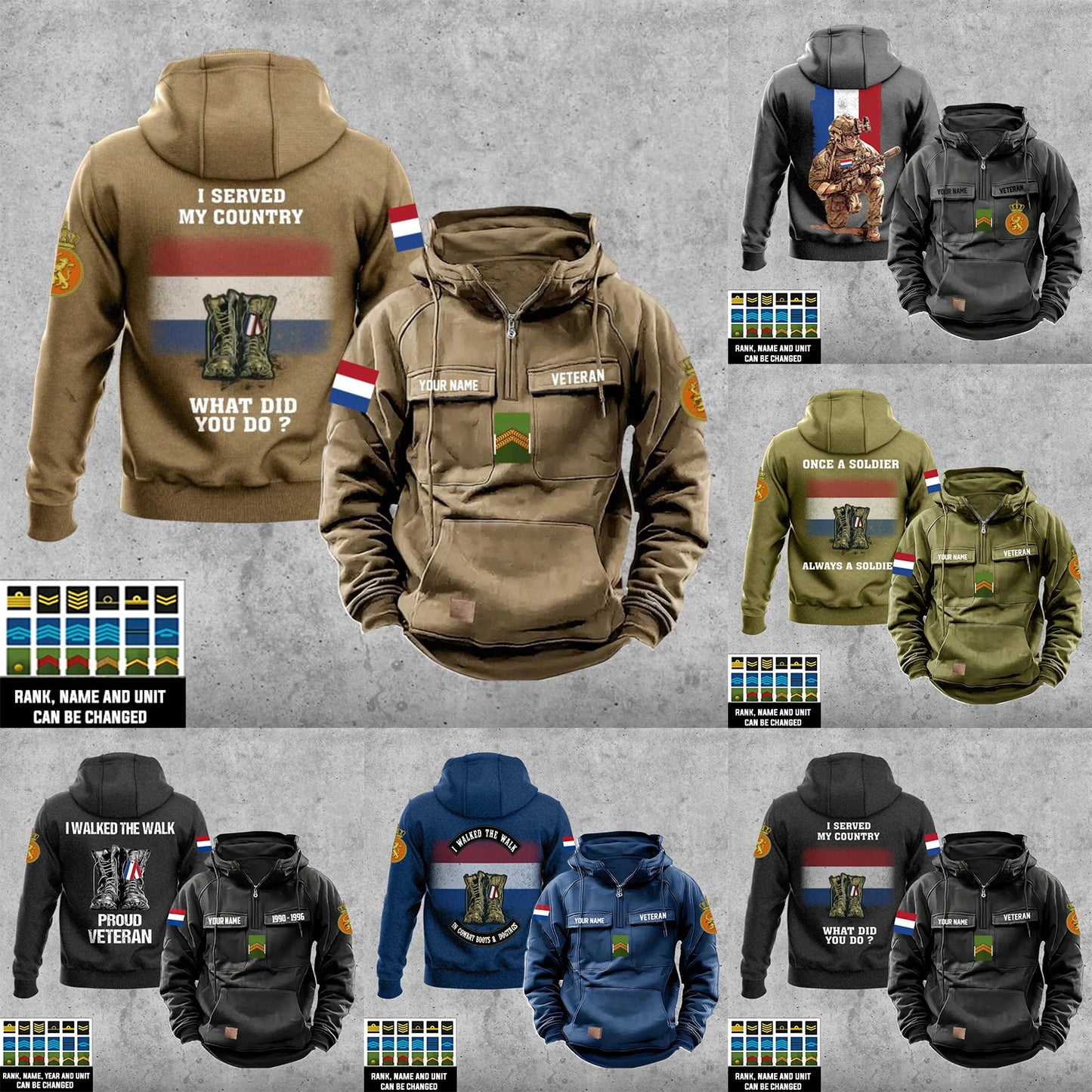Personalized Netherlands Soldier/Veteran Vintage Hoodie All Over Printed - 17273088