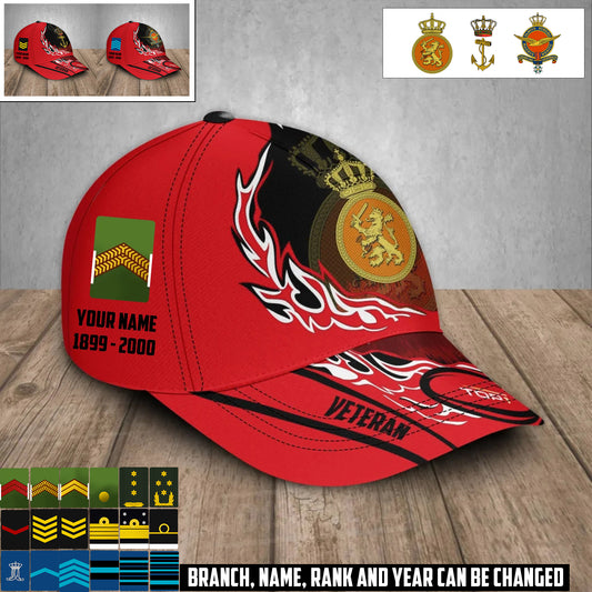 Personalized Rank, Year And Name Netherlands Soldier/Veterans Baseball Cap - 17371584