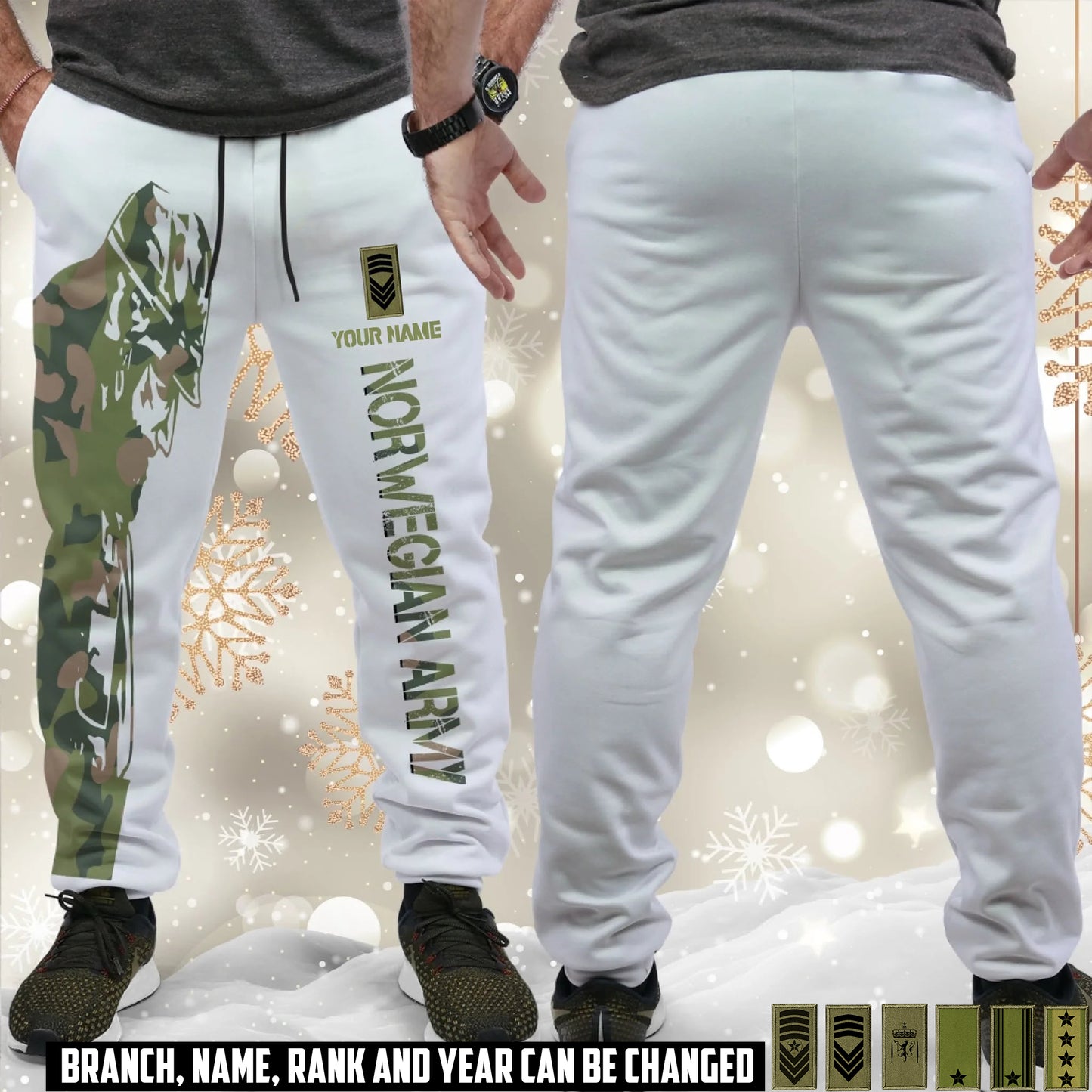 Personalized Norway Soldier/ Veteran With Name And Rank Unisex Jogger - 17594496